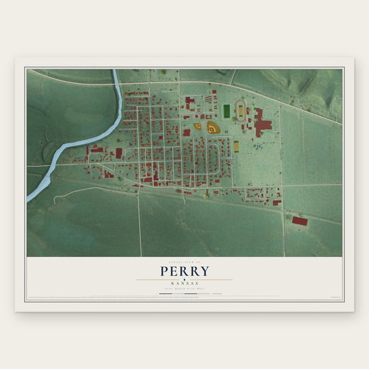 Perry, Kansas map print, the full design