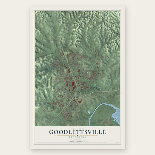 Goodlettsville, Tennessee map print, the full design