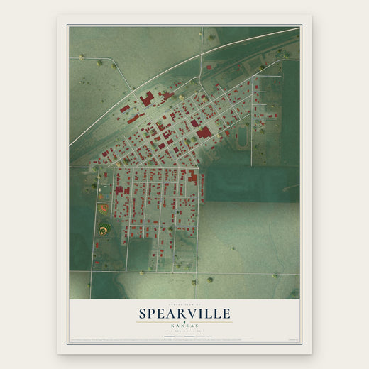 Spearville, Kansas map print, the full design