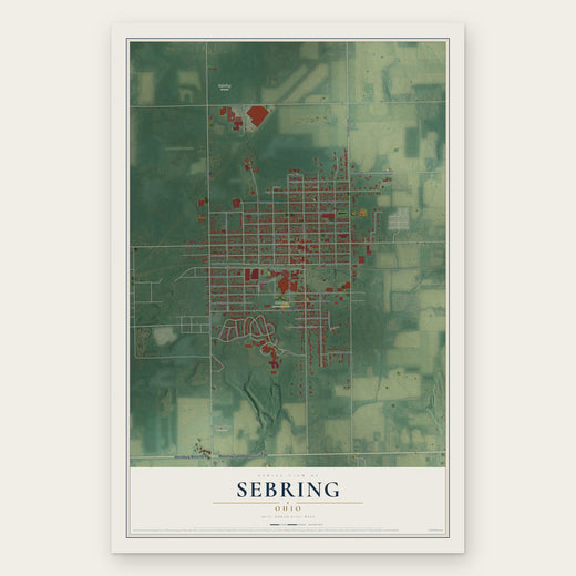 Sebring, Ohio map print, the full design