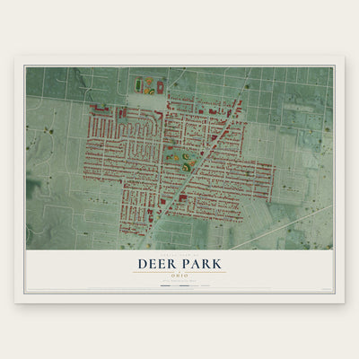 Deer Park, Ohio map print, the full design