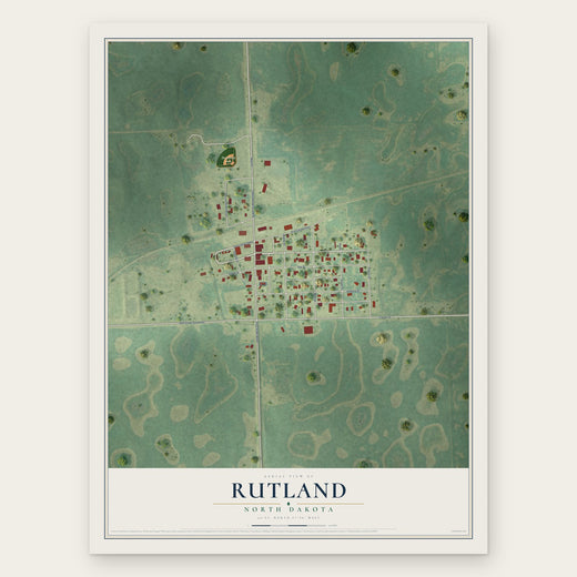 Rutland, North Dakota map print, the full design