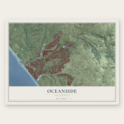 Oceanside, California map print, the full design