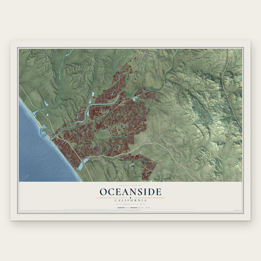 Oceanside, California map print, the full design