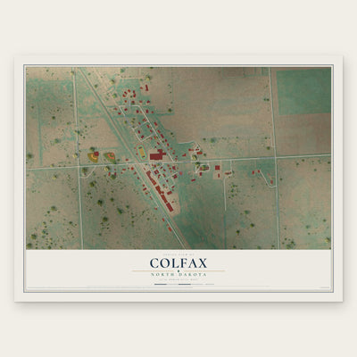 Colfax, North Dakota map print, the full design