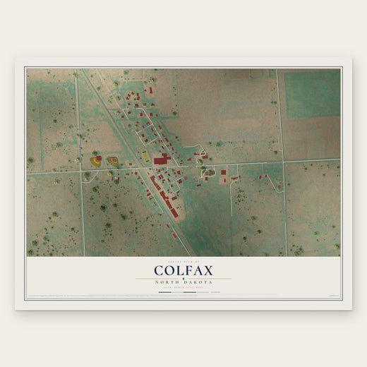 Colfax, North Dakota map print, the full design