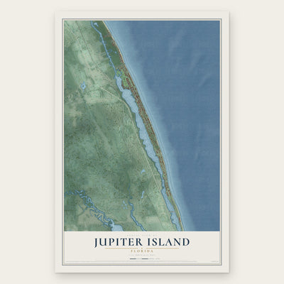 Jupiter Island, Florida map print, the full design