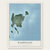 Washington, Door County, Wisconsin map print, the full design