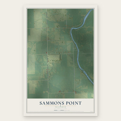 Sammons Point, Illinois map print, the full design