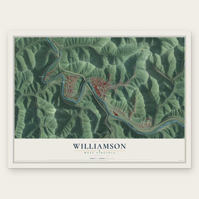 Williamson, West Virginia map print, the full design