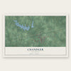 Chandler, Oklahoma map print, the full design