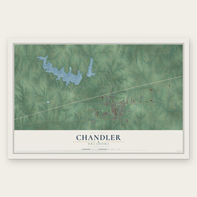 Chandler, Oklahoma map print, the full design