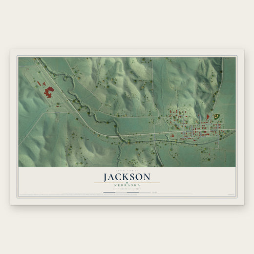 Jackson, Nebraska map print, the full design