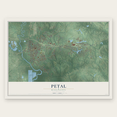 Petal, Mississippi map print, the full design