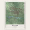 Norfolk, Nebraska map print, the full design