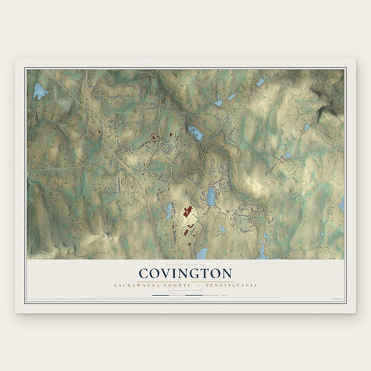 Covington, Lackawanna County, Pennsylvania map print, the full design