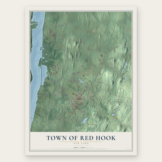 Town of Red Hook, New York map print, the full design