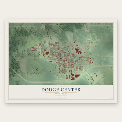 Dodge Center, Minnesota map print, the full design
