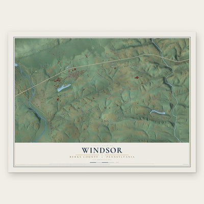 Windsor, Berks County, Pennsylvania map print, the full design