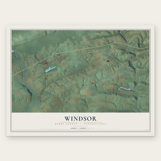 Windsor, Berks County, Pennsylvania map print, the full design