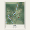 Cary, Mississippi map print, the full design