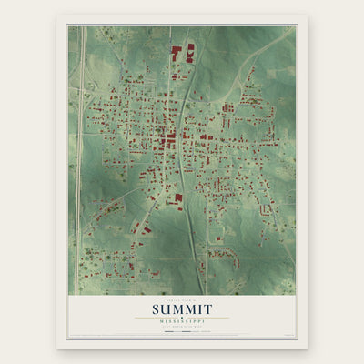 Summit, Mississippi map print, the full design