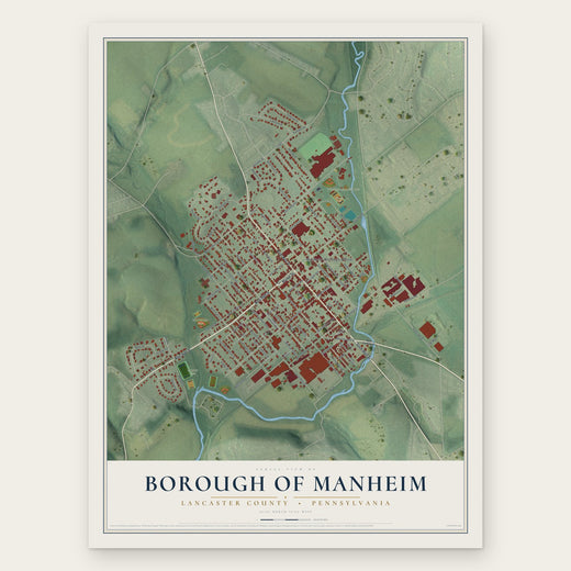 Borough of Manheim, Lancaster County, Pennsylvania map print, the full design
