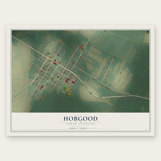 Hobgood, North Carolina map print, the full design