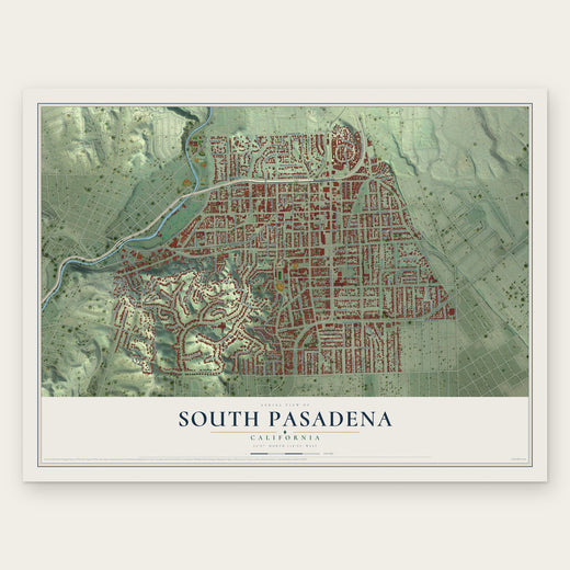 South Pasadena, California map print, the full design