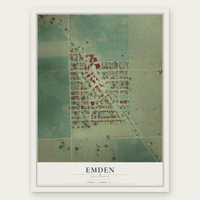 Emden, Illinois map print, the full design