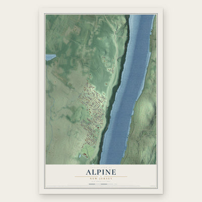 Alpine, New Jersey map print, the full design