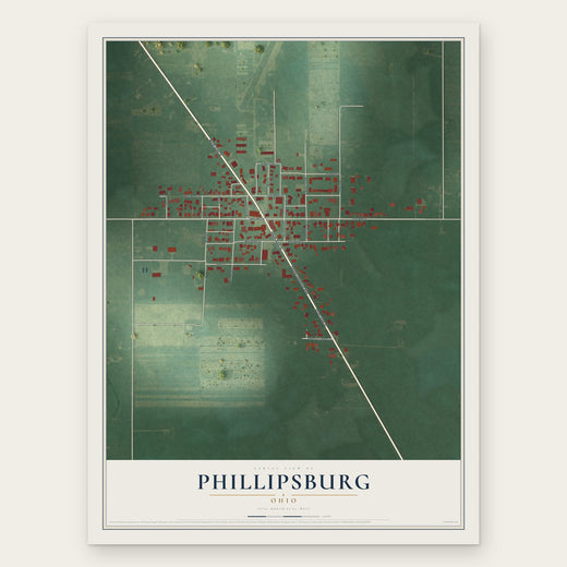 Phillipsburg, Ohio map print, the full design
