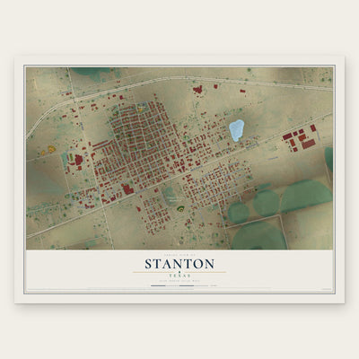 Stanton, Texas map print, the full design