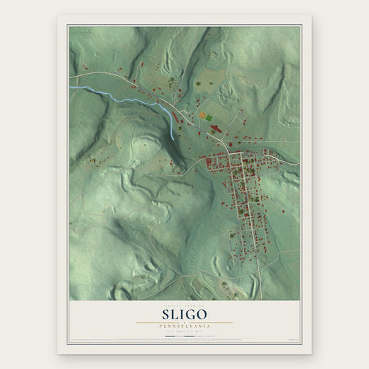 Sligo, Pennsylvania map print, the full design