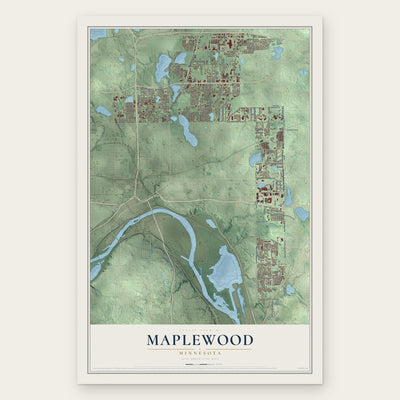 Maplewood, Minnesota map print, the full design