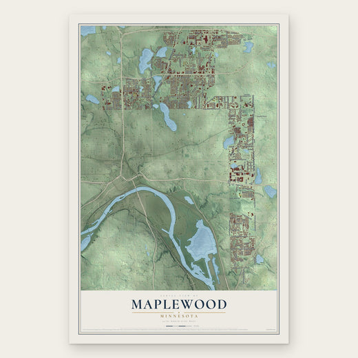 Maplewood, Minnesota map print, the full design