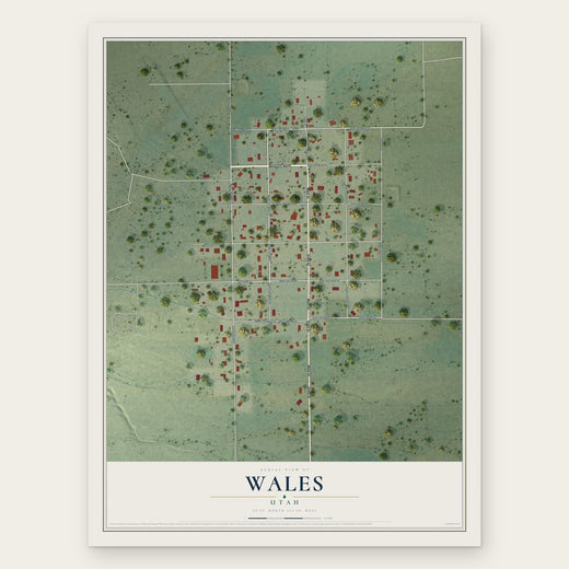 Wales, Utah map print, the full design
