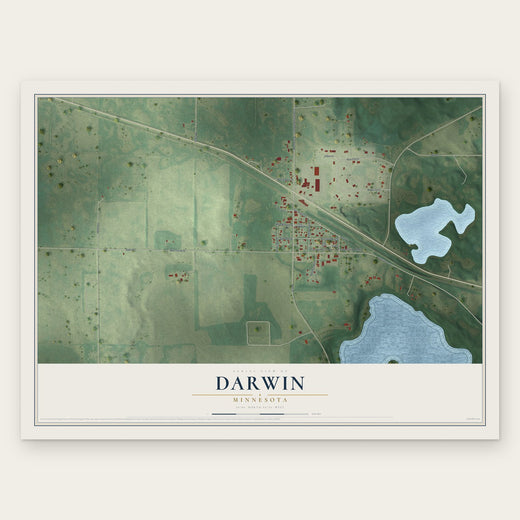 Darwin, Minnesota map print, the full design