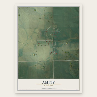 Amity, Missouri map print, the full design