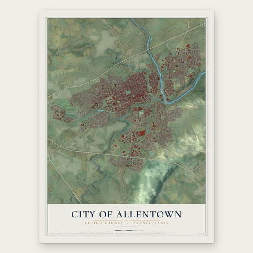 City of Allentown, Lehigh County, Pennsylvania map print, the full design