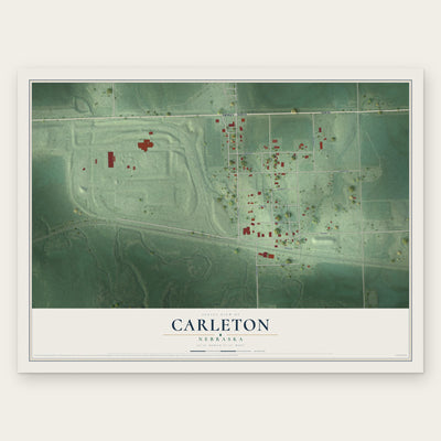 Carleton, Nebraska map print, the full design