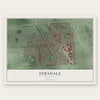 Ferndale, Michigan map print, the full design