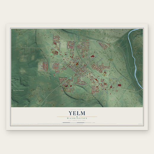 Yelm, Washington map print, the full design