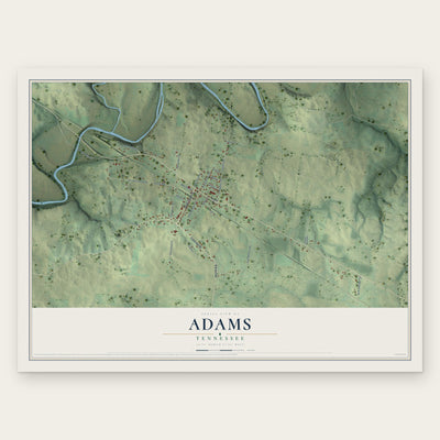 Adams, Tennessee map print, the full design