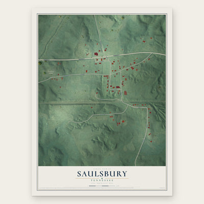 Saulsbury, Tennessee map print, the full design