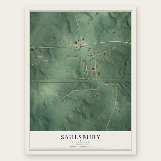Saulsbury, Tennessee map print, the full design
