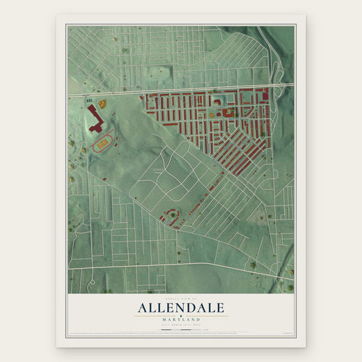 Allendale, Maryland map print, the full design