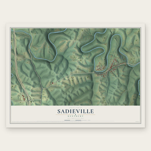 Sadieville, Kentucky map print, the full design