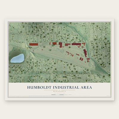 Humboldt Industrial Area, Minnesota map print, the full design