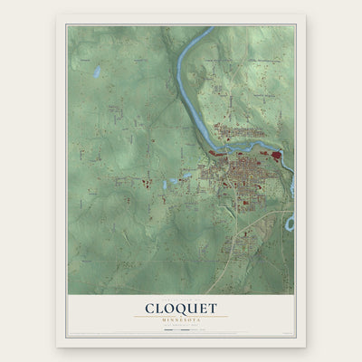 Cloquet, Minnesota map print, the full design